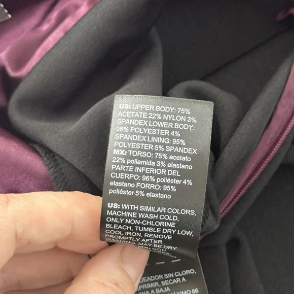 White House Black Market WHBM Strapless Twist Plum Black Jumpsuit 6 Wide Leg - Picture 9 of 10